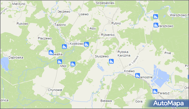 mapa Słuszewo, Słuszewo na mapie Targeo