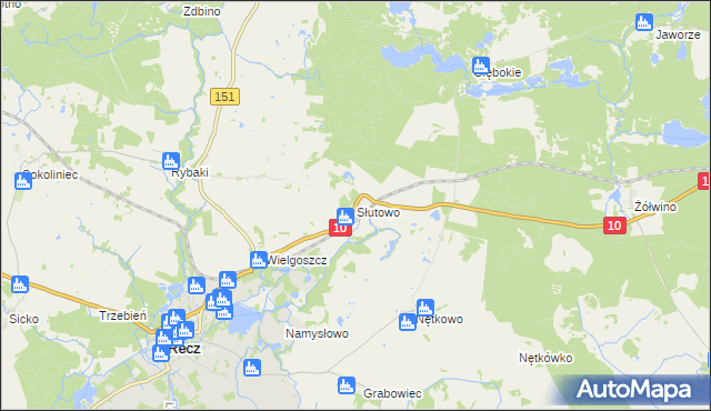 mapa Słutowo, Słutowo na mapie Targeo