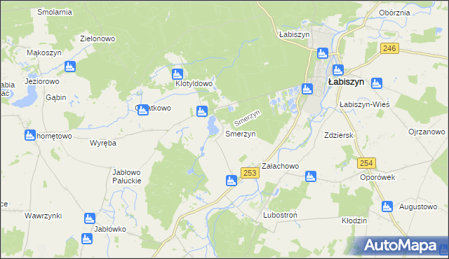 mapa Smerzyn, Smerzyn na mapie Targeo