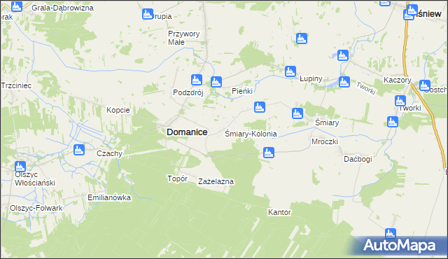 mapa Śmiary-Kolonia, Śmiary-Kolonia na mapie Targeo