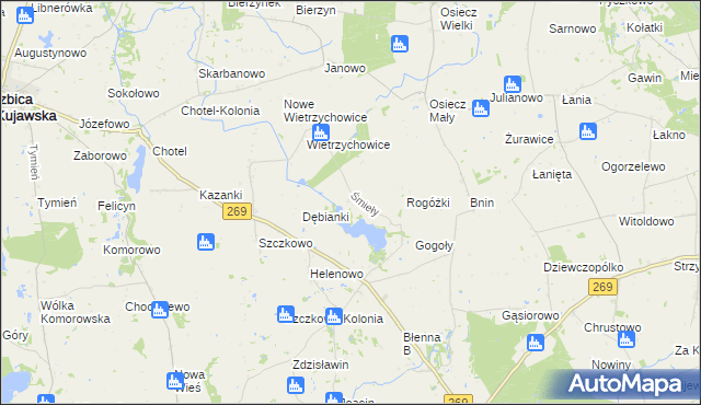 mapa Śmieły, Śmieły na mapie Targeo