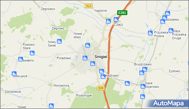 mapa Śmigiel, Śmigiel na mapie Targeo