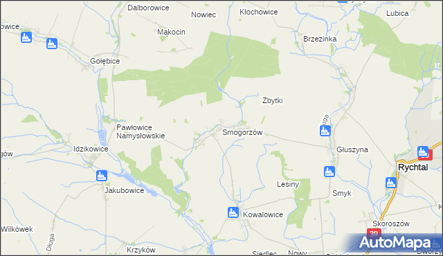 mapa Smogorzów gmina Namysłów, Smogorzów gmina Namysłów na mapie Targeo