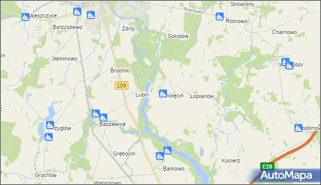 mapa Smolęcin gmina Gryfice, Smolęcin gmina Gryfice na mapie Targeo