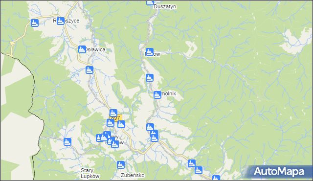 mapa Smolnik gmina Komańcza, Smolnik gmina Komańcza na mapie Targeo