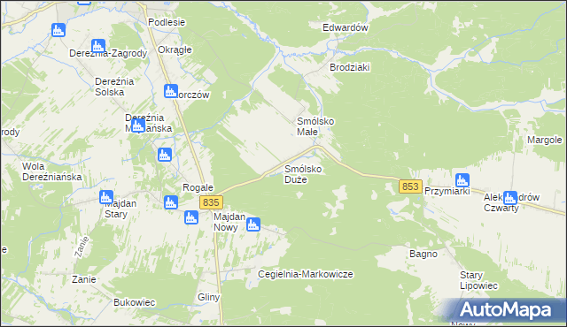 mapa Smólsko Duże, Smólsko Duże na mapie Targeo