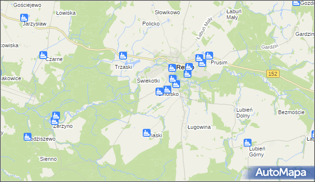 mapa Smólsko gmina Resko, Smólsko gmina Resko na mapie Targeo