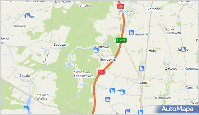 mapa Smyczyna, Smyczyna na mapie Targeo