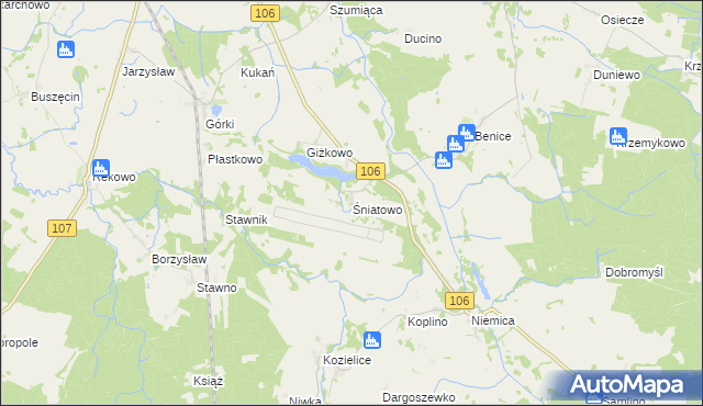 mapa Śniatowo, Śniatowo na mapie Targeo