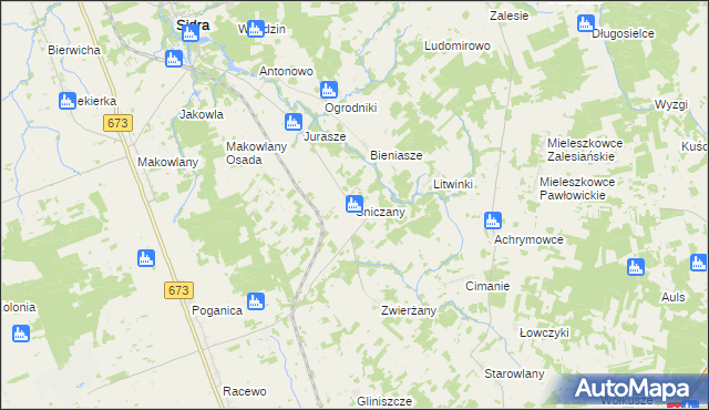 mapa Śniczany, Śniczany na mapie Targeo