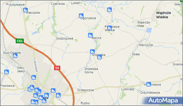 mapa Snowidza, Snowidza na mapie Targeo