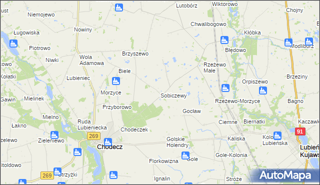 mapa Sobiczewy, Sobiczewy na mapie Targeo