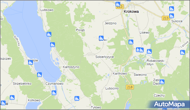 mapa Sobieńczyce, Sobieńczyce na mapie Targeo