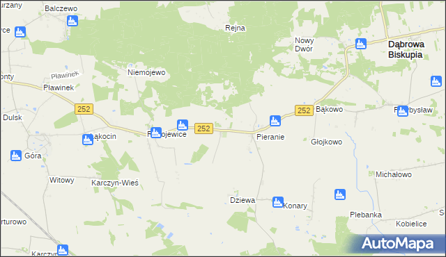 mapa Sobiesiernie gmina Dąbrowa Biskupia, Sobiesiernie gmina Dąbrowa Biskupia na mapie Targeo