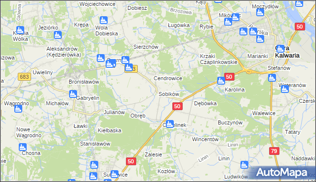 mapa Sobików, Sobików na mapie Targeo