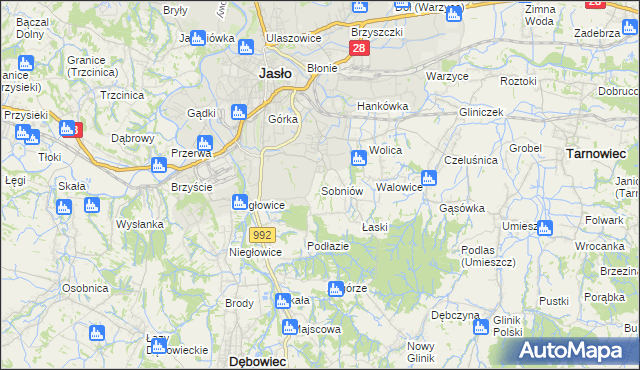 mapa Sobniów, Sobniów na mapie Targeo