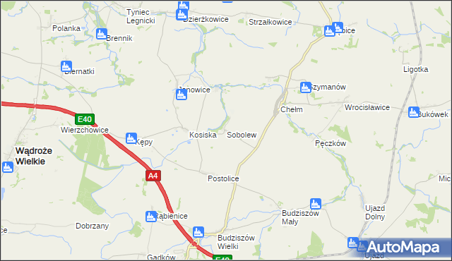 mapa Sobolew gmina Wądroże Wielkie, Sobolew gmina Wądroże Wielkie na mapie Targeo