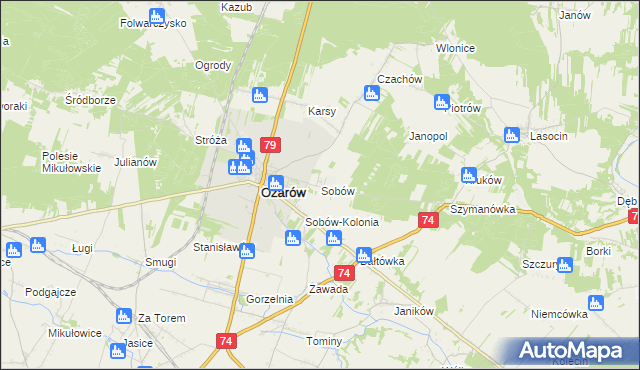 mapa Sobów, Sobów na mapie Targeo