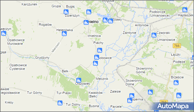 mapa Sobowice gmina Imielno, Sobowice gmina Imielno na mapie Targeo