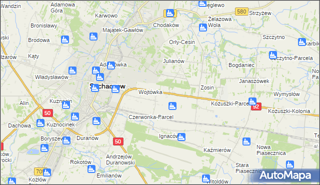 mapa Sochaczew-Wieś, Sochaczew-Wieś na mapie Targeo