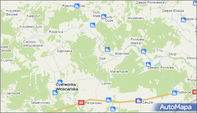 mapa Soje, Soje na mapie Targeo