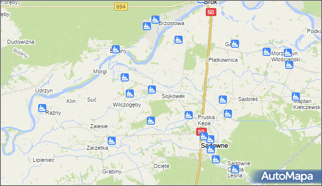 mapa Sojkówek, Sojkówek na mapie Targeo