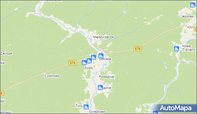 mapa Sokołda, Sokołda na mapie Targeo