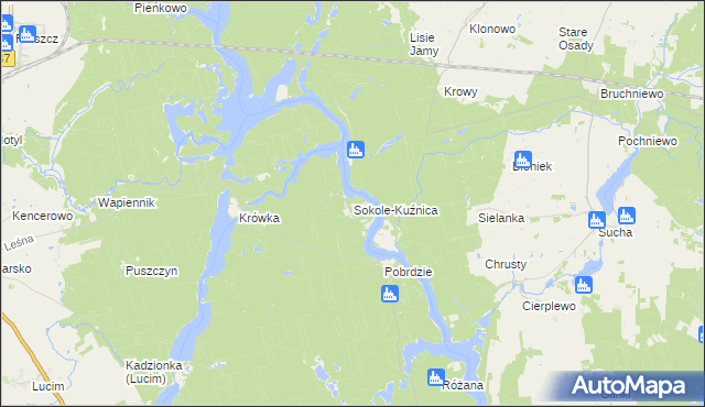 mapa Sokole-Kuźnica, Sokole-Kuźnica na mapie Targeo