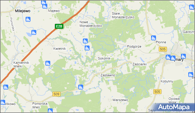 mapa Sokolnik gmina Młynary, Sokolnik gmina Młynary na mapie Targeo