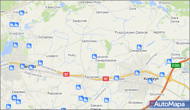 mapa Sokolniki Gwiazdowskie, Sokolniki Gwiazdowskie na mapie Targeo