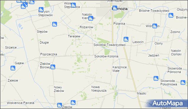 mapa Sokołów-Kolonia, Sokołów-Kolonia na mapie Targeo