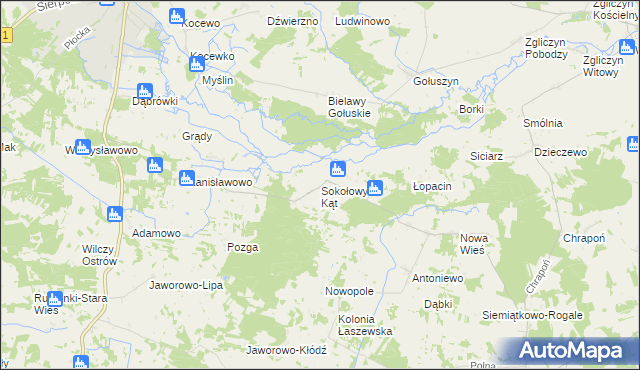 mapa Sokołowy Kąt, Sokołowy Kąt na mapie Targeo