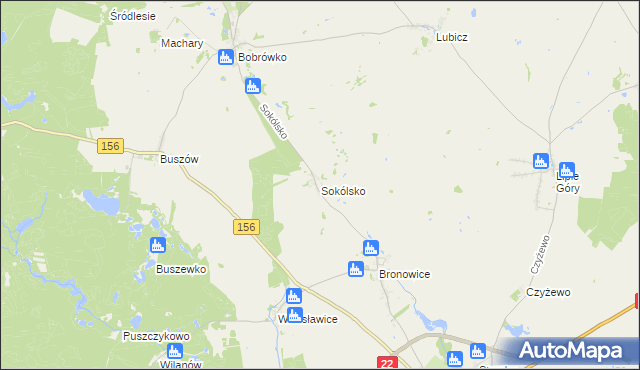 mapa Sokólsko, Sokólsko na mapie Targeo