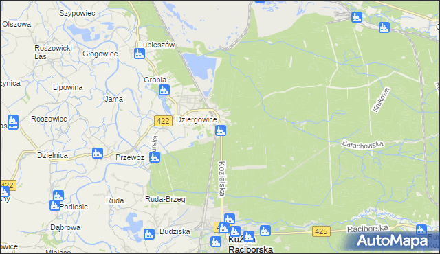 mapa Solarnia gmina Bierawa, Solarnia gmina Bierawa na mapie Targeo