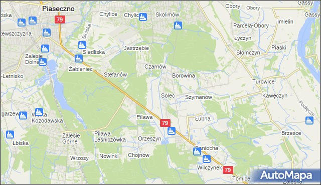 mapa Solec gmina Góra Kalwaria, Solec gmina Góra Kalwaria na mapie Targeo