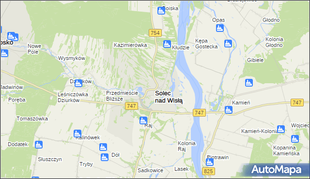 mapa Solec nad Wisłą, Solec nad Wisłą na mapie Targeo