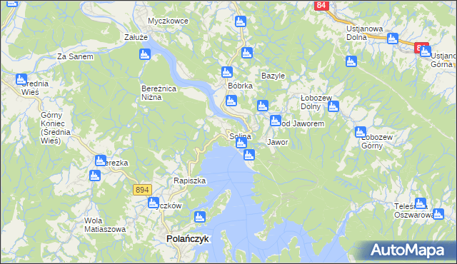 mapa Solina, Solina na mapie Targeo