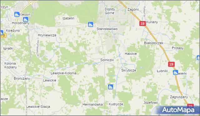 mapa Solniczki, Solniczki na mapie Targeo