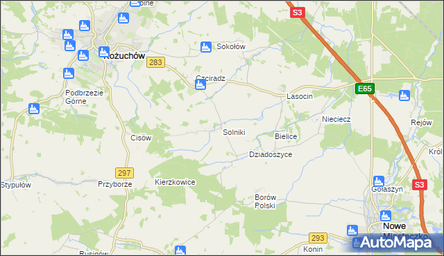 mapa Solniki gmina Kożuchów, Solniki gmina Kożuchów na mapie Targeo