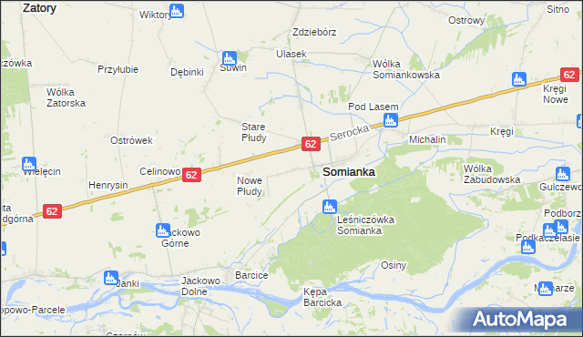mapa Somianka-Parcele, Somianka-Parcele na mapie Targeo