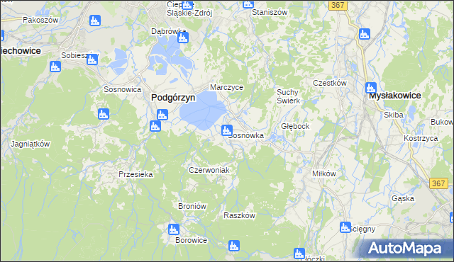 mapa Sosnówka gmina Podgórzyn, Sosnówka gmina Podgórzyn na mapie Targeo