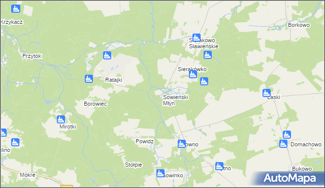 mapa Sowieński Młyn, Sowieński Młyn na mapie Targeo