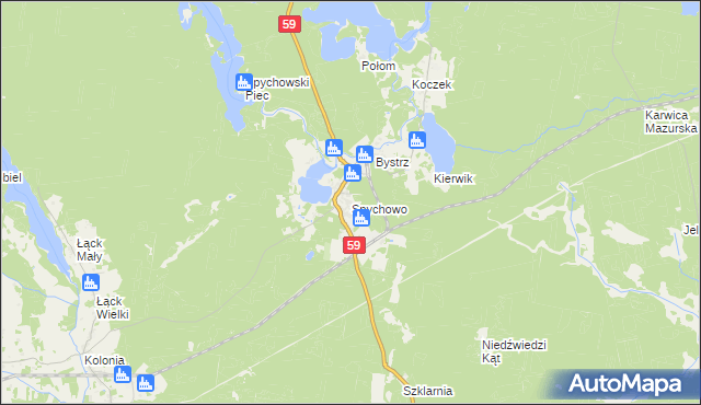 mapa Spychowo, Spychowo na mapie Targeo