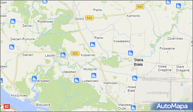 mapa Srebrna gmina Stara Biała, Srebrna gmina Stara Biała na mapie Targeo