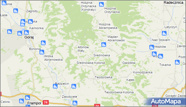 mapa Średniówka, Średniówka na mapie Targeo