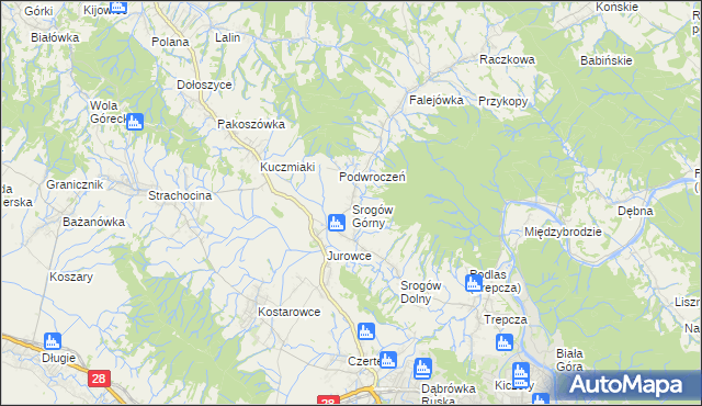 mapa Srogów Górny, Srogów Górny na mapie Targeo