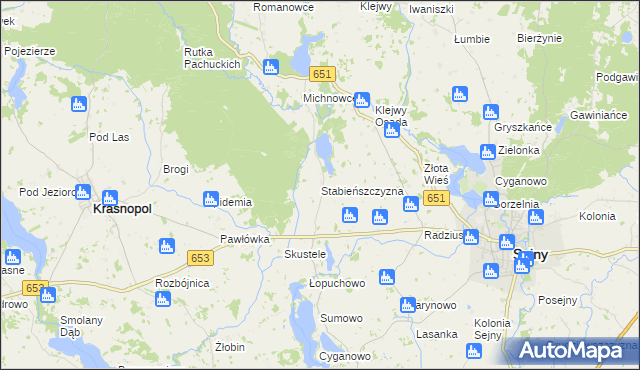 mapa Stabieńszczyzna, Stabieńszczyzna na mapie Targeo