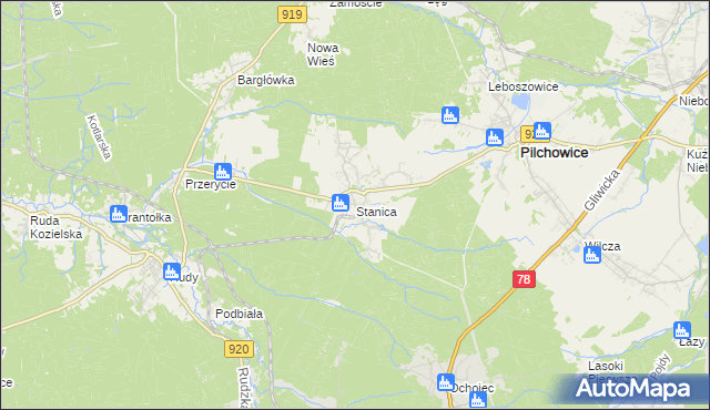 mapa Stanica, Stanica na mapie Targeo