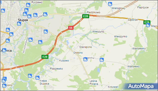 mapa Stanięcino, Stanięcino na mapie Targeo