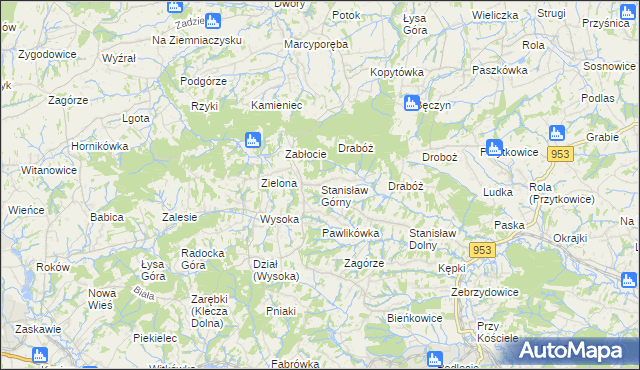 mapa Stanisław Górny, Stanisław Górny na mapie Targeo